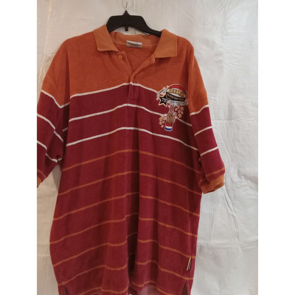 Platinum FUBU Harlem Globetrotters 75th Anniversary Terry Cloth Polo Shirt XL